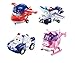 Super Wings US720040F Transforming Toy Figures, Police Jett, Paul, Kim & Rescue Dizzy, 2'' Scale, 2