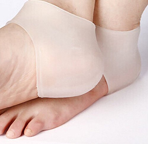 Plantar Fasciitis Shock Absorbing Heel Cushion - Protective Support Sleeve to Soothe and Moisturize Sore Feet and Relieve Pain from Plantar Fasciitis (1 Pair)
