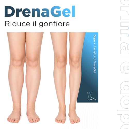 SoloUno® DrenaGel with Diosmin, Bromelain and Melilot – Lymphatic Drainage and Vasotonic Anti-Cellulite Gel | Stimulates circulation and reduces the feeling of heaviness in the legs – Made in Italy 125 ml