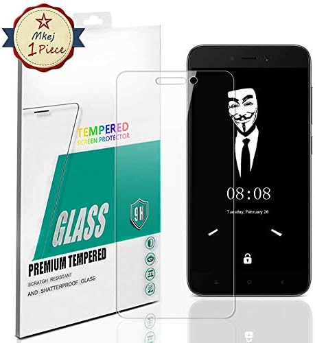Mkej [1-Pack] Screen Protector for Xiaomi Redmi 4A, 2.5D Tempered Glass, Anti-Fingerprint, Anti Shatter, Scratch Resist, No-Bubble, 9H Hardness Crystal Protective Film Guard Cover