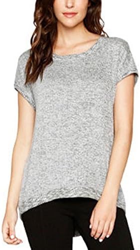 Matty M Ladies' Sweater with Zippered Back-Heather Grey, XL