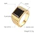 CARTER PAUL Men's Stainless Steel Black Onyx Gold Ring Europe and America Style, Size 14