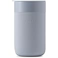 W&P Porter Ceramic Mug w/ Protective Silicone Sleeve, Slate 16 Ounces | On-the-Go | No Seal Tight | Reusable Cup for Coffee or Tea | Portable | Dishwasher Safe