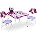 Delta Children 4-Piece Kids Furniture Set (Storage Table with 2 Chairs & Fabric Toy Box) - Ideal for Arts & Crafts, Snack Time, Homeschooling, Homework & More, Disney Minnie Mouse