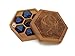 Elderwood Academy Pocket Sized Hex Dice Wood Chest with Magnetic Lid - Perfect for DND, Magic The Gathering Dice Counters and Any Other Tabletop Games (Cherry/Dragon)