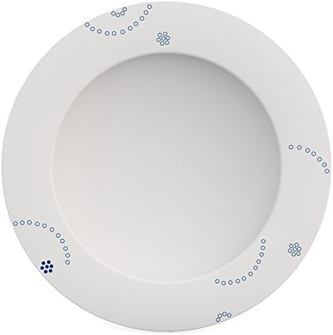 Ornamin Model 1205 Deep Allegro Melamine/Camping, Pasta, Sturdy Plastic, Soup Plate, White/Blue, Ø 24 cm