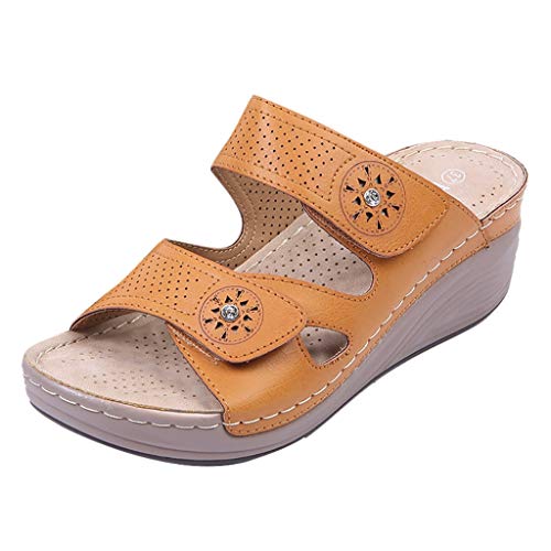 Gyouanime Women Platform Sandals Slippers Wedge Open Toe Sandals Shoes Outddor Slip On Beach Slippers Sandals Shoes