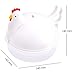 MICOOK Microwave Egg Cooker, Microwave Egg Boiler with Safe Buckle and Handle, No Piercing Required, Dishwasher Safe, Only 5 Minutes for Hard or Soft Boiled Eggs, Chicken Shape(White)