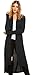POGTMM Women's Long Open Front Drape Lightweight Maix Long Sleeve Cardigan Sweater (US XXL(20-22), Black)