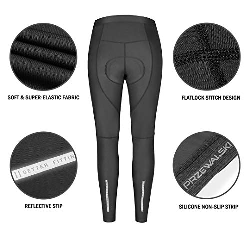 image for Przewalski Men's Compression Cycling Tights 4D Padded Bike Pants Worko