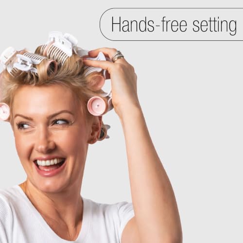 CALISTA Tools Ion Hot Rollers Long Set, Hot Rollers for Long Hair with Fusion Technology, Hair Rollers for Voluminous Curls & Waves, Fast Heating Curlers with Claw Clips,12 Piece Set, Pink Sands