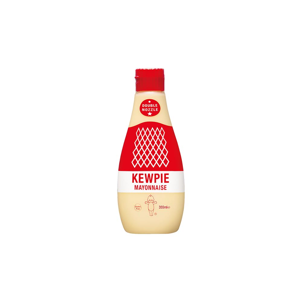 Kewpie Mayonnaise Japanisch - Japanische Mayo mit Double Nozzle, Cremig & Authentisch, Glutenfrei, 355 ml