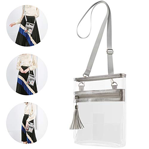 YanHao Clear Purse Fashion NCAA PGA NFL Stadium Approved Clear Bag Crossbody Transparent Bag with Tassel - Thumbnail 7