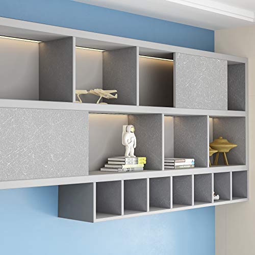 Livelynine Silk Gray Wallpaper Peel and Stick Modern for Bedroom Silver