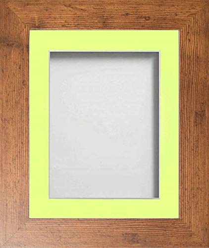Frame Company Watson Range Rustic 10x8 inch Picture Photo Frame with Lemon Bon Bon Mount for Image 7x5 inch *Choice of Sizes* Fitted with Real Glass — image 1