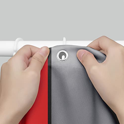 YellyHommy Mid Century Modern Shower Curtain Red Bathroom Accessories