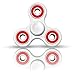 FIDGETZ Fidget Spinner Toy Tri-Spinner (White/Red) Hand Spinner Durable Long Lasting 2-4 Minute Spins Non-3D Printed For Kids & Adults Stress, Anxiety, ADHD, Autism Focus Toy (White/Red)