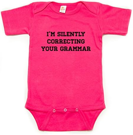 Crazy Baby Clothing I Am Silently Correcting Your Grammar Short Sleeve Bodysuit