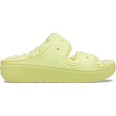 Crocs Unisex-Adult Classic Cozzzy Sandals, Fuzzy Slippers and Slides, Sulphur, 11 Men/13 Women