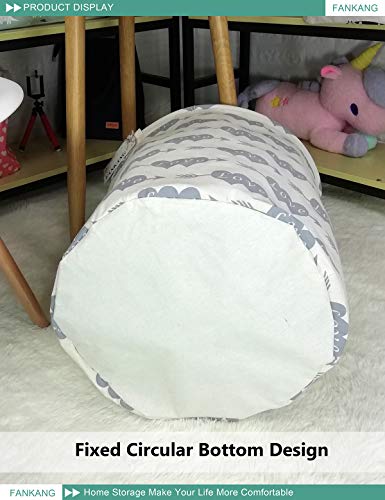 FANKANG Storage Bins Nursery Hamper Canvas Laundry Basket Foldable with Waterproof PE Coating Large Storage Baskets, Office, Bedroom, Clothes, Toys Baby Shower Basket (Double Heart Arrow)