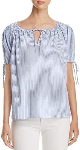 Tory Burch Womens Ariana Ombre Striped Drawstring Pullover Top