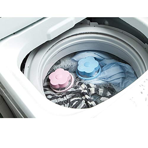 UNAOIWN Reusable Washing Machine Filter net lint Trap with Laundry Ball Pet Fur Remover Hair Catcher Fabric Softener Pouch Flower Floating lint mesh （6 Pack) - Thumbnail 4