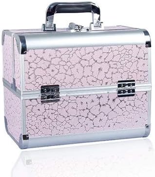 Extra Large Space Storage Beauty Box Make Up Nail Jewelry Cosmetic Vanity Case (Crocodile Pattern, Black) (Color : Pink, Size : 32x 33x 21cm)