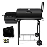 Charcoal Grill with Smoker, Leonyo Outdoor Charcoal