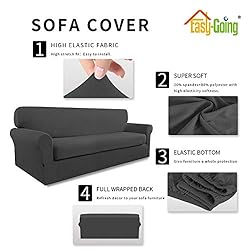 Easy-Going 2 Pieces Microfiber Stretch Sofa