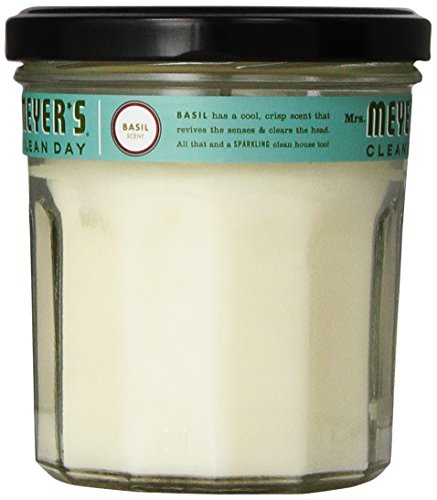 Mrs. Meyer's Soy Candle, Basil, 7.2-Ounce Glass Jars (Pack of 6)