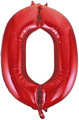 Unique Red Number 0 Shaped Large Foil Balloon 86cm view 3