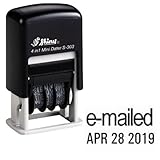 Shiny Self Inking Rubber Date Stamp - E-MAILED - S-303 - BLACK INK (42511-K-EMAILED)
