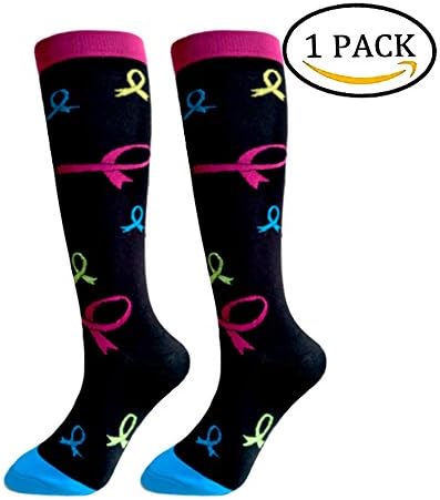 Compression Socks for Women & Men 20-25 mmHg - Best For Running,Athletic,Travelling, Nurses & Pregnancy (Bowknots, S/M)