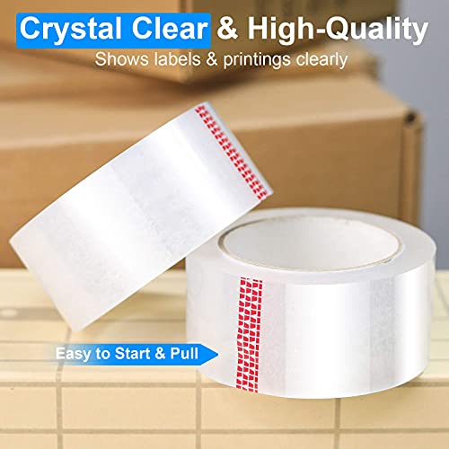 ORDORA Packing Tape, 8 Rolls Clear Packaging Tape for Moving Boxes, 520YD Total Super Sticky Shipping Tape Refill Rolls, 2.8MIL Heavy Duty Packing Tape Rolls, 2IN Width Moving Tape, Boxing Tape