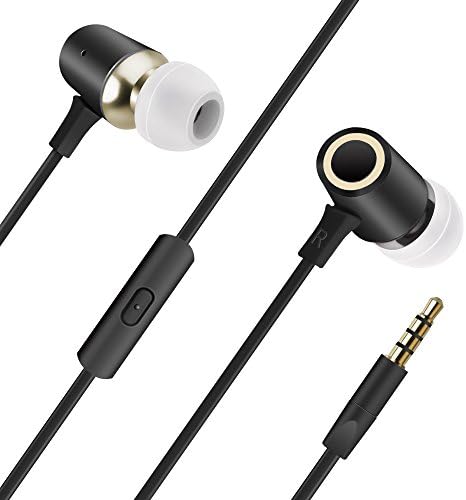 Nikolable Earphone Great Sound In-ear Design Noise-isolating Headphones Clear Conversation Microphone with 3.5mm Plug Compatible with All Smartphone Audio Media Devices (Black)