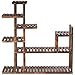 Giantex Flower Rack Wood Plant Stand Wood Shelves Bonsai Display Shelf Indoor Outdoor Yard Garden Patio Multifunctional Storage Rack Bookshelf W/Hollow-Out Rack (47.5’’Lx 10’’Wx 47.5’’H (7 Tier))