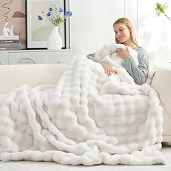Cozy Bliss Faux Fur Throw Blanket for Couch, Fuzzy