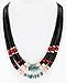 Native-Bay $380Tag Silver Certified Navajo Graduated Turquoise Coral 3 Strand Necklace 16006 Made by Loma Siiva