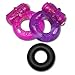 3 Silicone Cockring Set with Clit Stimulator (2 x Vibrating Pleasure Rings + 1 Standard Ring) – Pleasure Enhancing Sex Ring Set