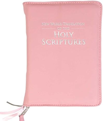 Beautiful cover for New World Translation - with zipper and foil stamping - Pink "Elegant" Leather W