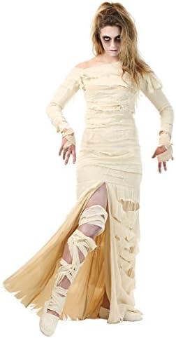 Women's Full Length Mummy Costume Bandaged Mummy Dress Adult