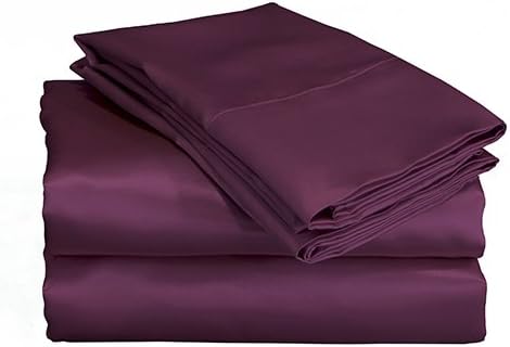 Thread Spin Hotel Collection 600 Thread Count Egyptian Cotton Sateen Queen 4 Piece Sheet Set Dark Lavender