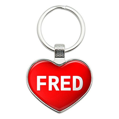 Metal Keychain Key Chain Ring I Love Heart Names Male F - Fred