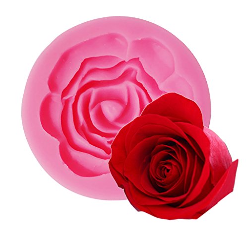 MonkeyJack 3D Flower Silicone Cake Mold Fondant Mould Decorating Pudding Pizza DIY Baking Tool - Rose