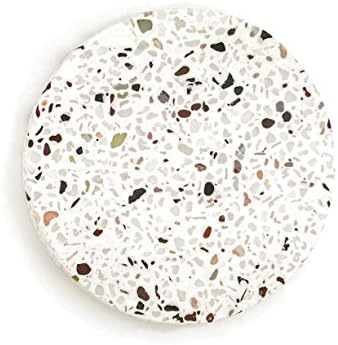 Terrazzo Coaster Set for Drinks, Designed for Home, Office or Bar Decoration by SVY (Round, Set of 4)