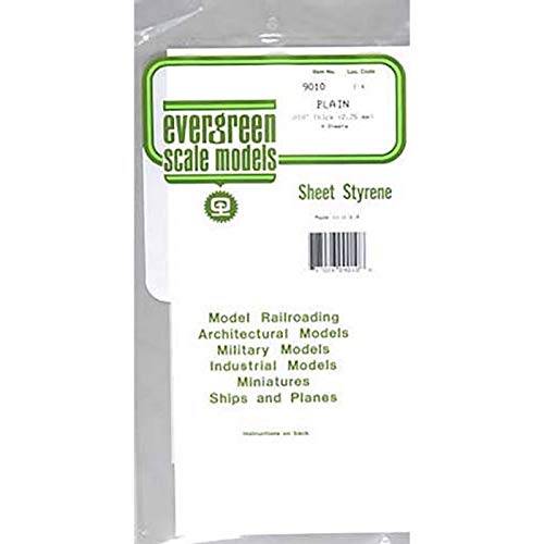 Evergreen 9010Â White Polystyrene Plate 150x300x0,25Â (4Â Pack)