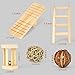 Hamster Chew Toys, Natural Wooden Pine Guinea Pigs Rats Chinchillas Toys Accessories Dumbells Exercise Bell Roller Teeth Care Molar Toy for Birds Bunny Rabbits Gerbils