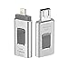 Yafeite Memory stick Flash Drive Thumb External Storage Expansion Connector for iPhone iOS PC Android 32GB 3 in 1(Silver)