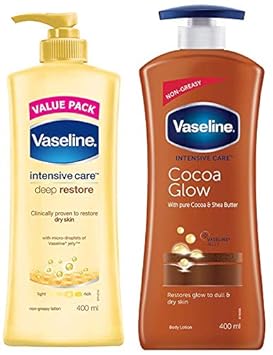 Vaseline Intensive Care Deep Restore Body Lotion, 400 ml & Vaseline Intensive Care Cocoa Glow Body Lotion, 400 ml