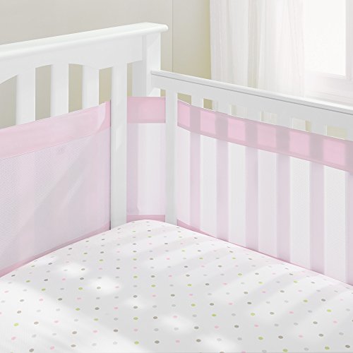 AirFlowBaby 14" Mesh Crib Liner, Pink Mist, Pink